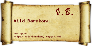 Vild Barakony névjegykártya